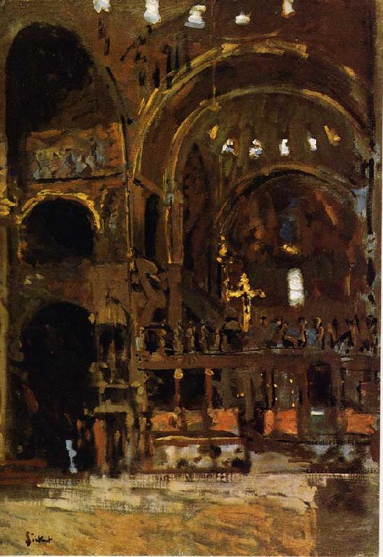 Walter Sickert Interior of St Mark's, Venice Spain oil painting art